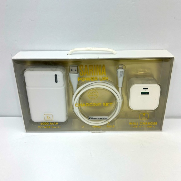 SARINA POWER UP, CHARGING SET, MADE FOR iPhone, iPad, iPod, 6000 MAH POWER BANK - Picture 1 of 12